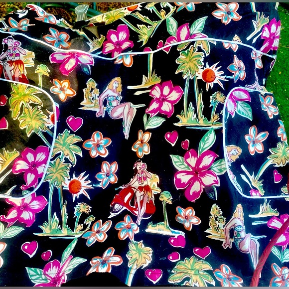 Hawaiian Retro Print Mini Skirt - Picture 6 of 8
